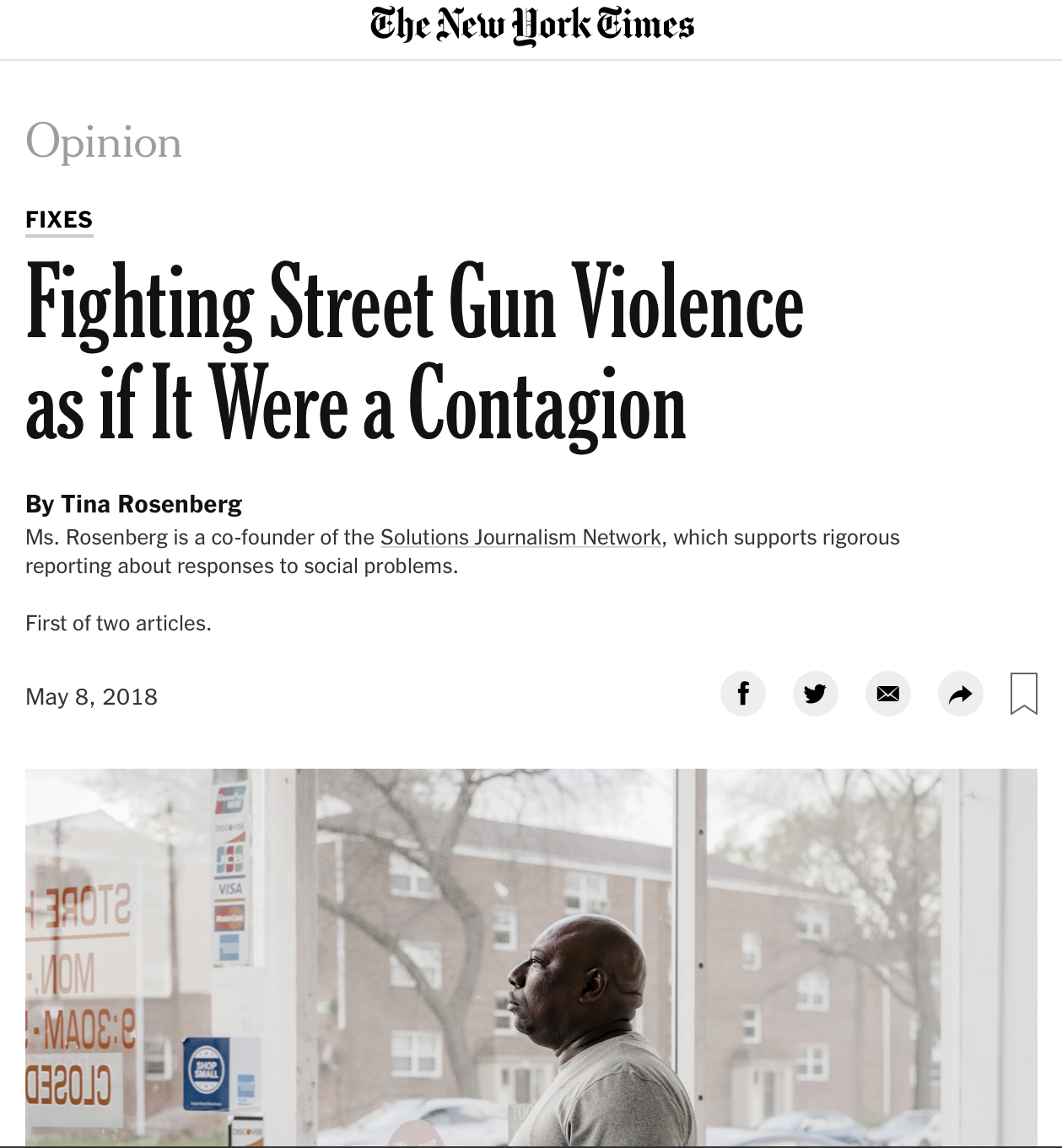 NY Times: Fighting Gun Violence As If It Were a Contagions