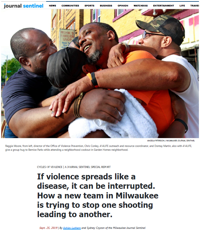 Journal Sentinel: If violence spreads like a disease, it can be interrupted. How a new team in Milwaukee is trying to stop one shooting leading to another.